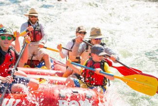 whitewater rafting group on the Deschutes River